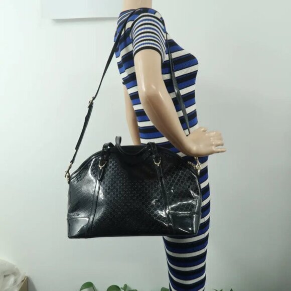 GUCCI Dome Black Leather Satchel 593-061925 - Picture 11 of 11